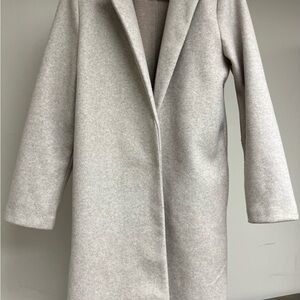 Zara Cream Coat with Notched Lapels